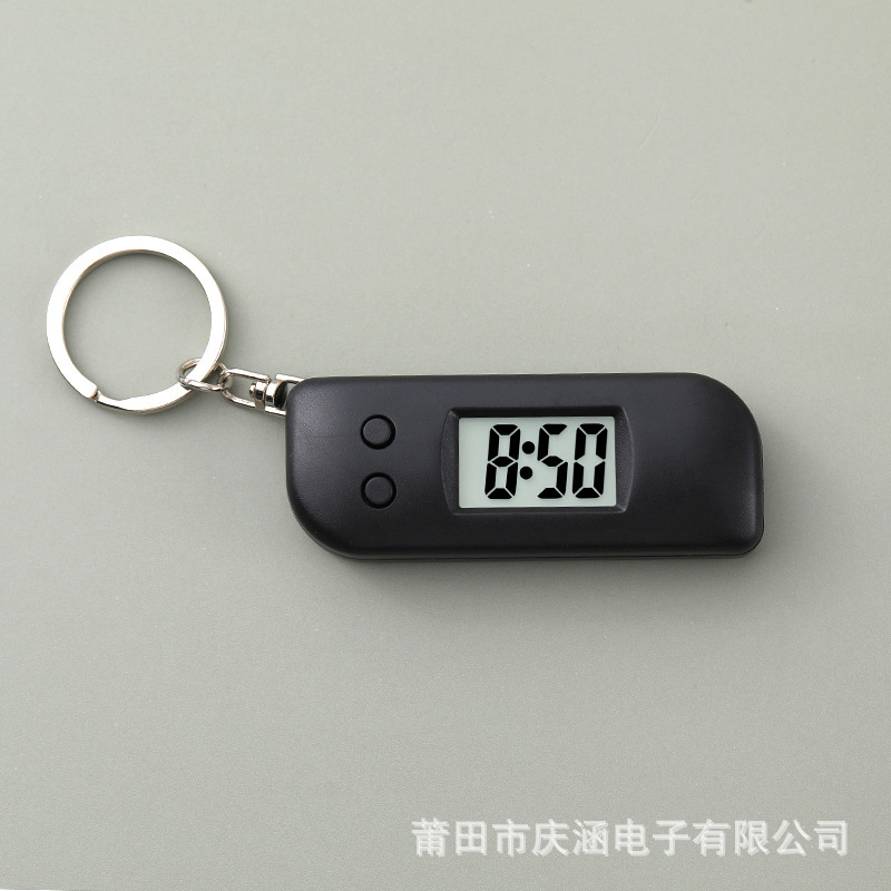 25新迷你时尚小巧电子钟简约钥匙扣电子表学生考试考研便携小挂表|undefined