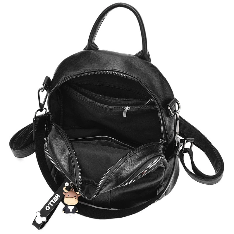 Shoulder bag, polyurethane backpack, school bag, Korean style, simple and elegant design, high-end