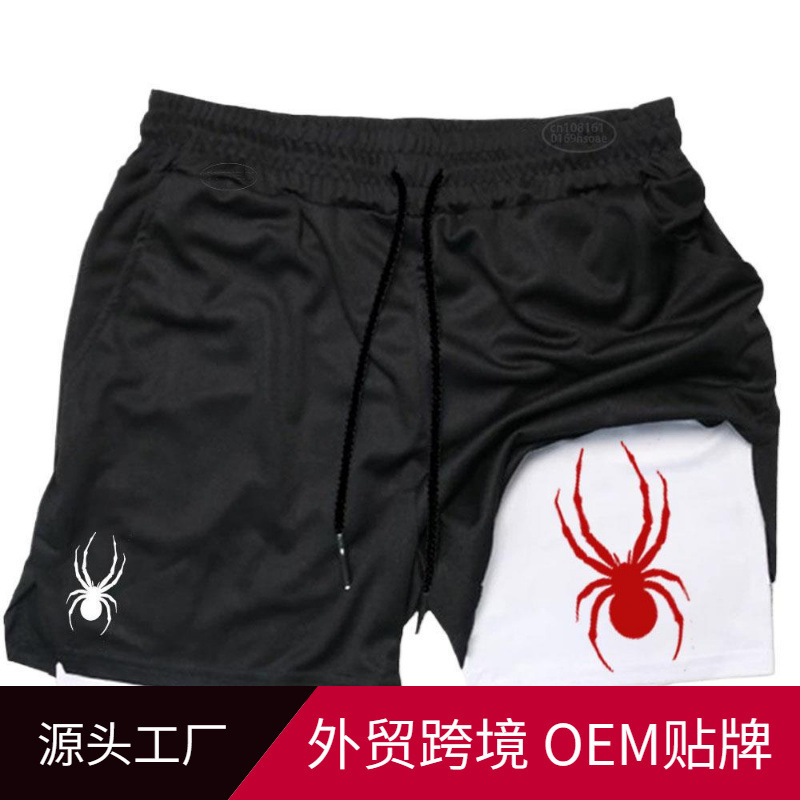 New Spider Shorts Summer Printed Double Layer Two-In-One Men's Basketball Running Casual Beach Sports Shorts New Spider Shorts Summer Printed Double Layer Two-In-One Men's Basketball Running Casual Beach Sports Shorts