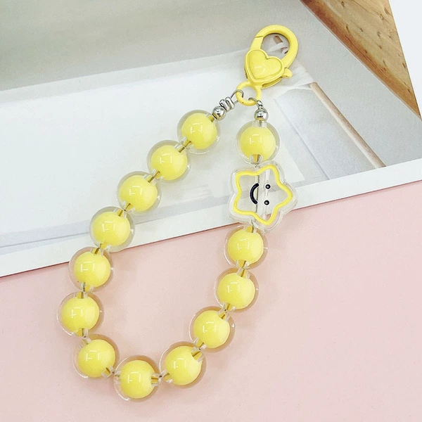K1615 beads beads Pearl Pentagon Smile Face Pendant (yellow)
