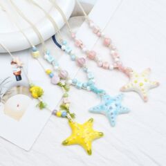 景德镇陶瓷海星小清新夏天出游项链锁骨链配饰搭配直播货源批发