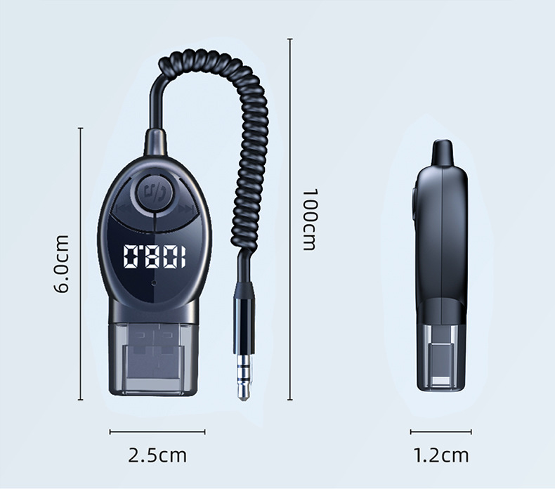 Car Bluetooth 2-in-1 converter 5.3 lossless sound quality transmitter receiver car AUX wireless audio