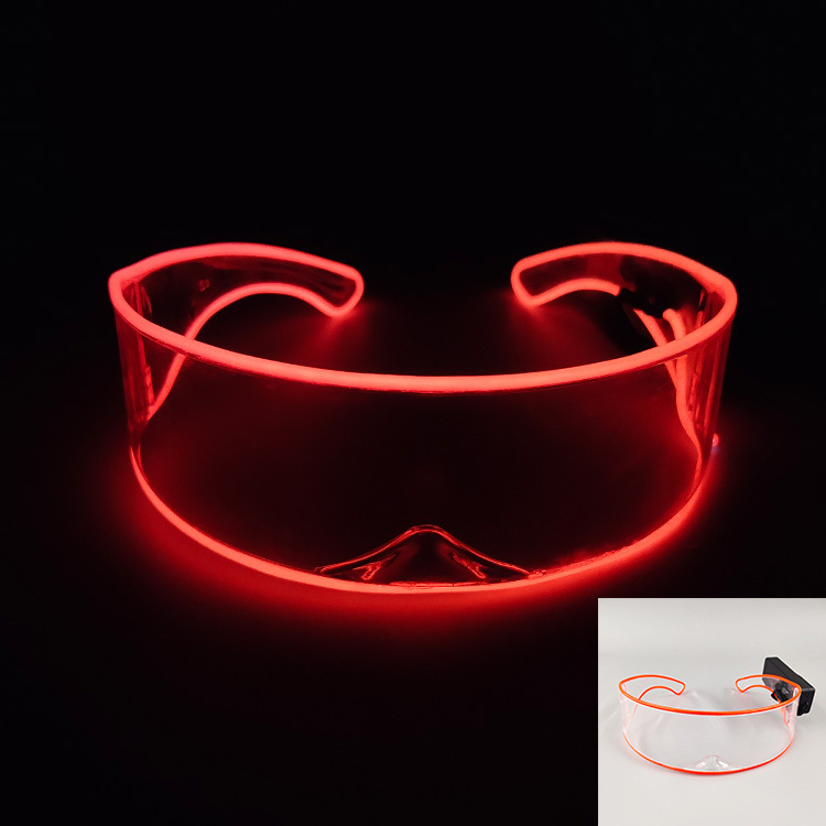 EL gafas luminosas de tecnología LED equipo de bungee gafas de luz nocturna de arco semicircular sílaba eléctrica atmósfera props de fiesta