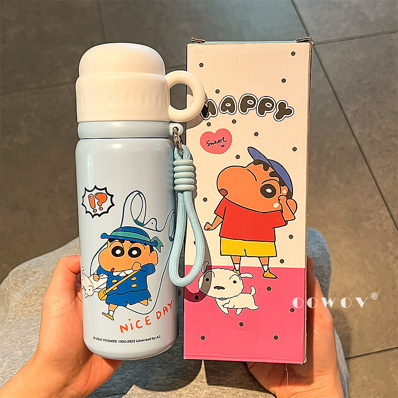 クレヨンしんちゃん 大容量 高価値 ステンレス製魔法瓶カップ 漫画ウォーターカップ かわいい学生ポータブルカップ|undefined
