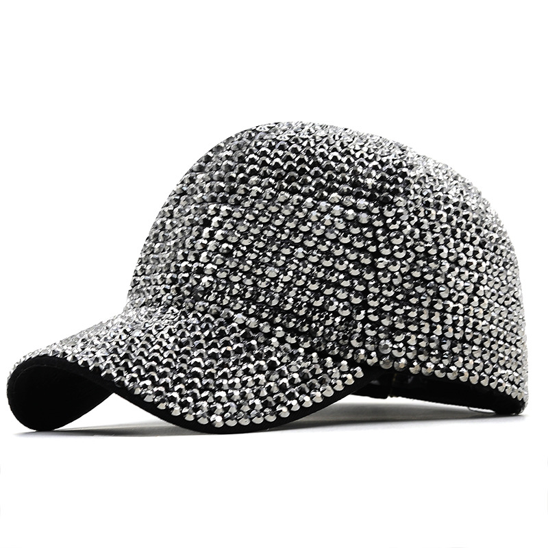 Unisex Colorful Rhinestone Baseball Cap Spring/Summer Fashionable Versatile Adjustable Duckbill Sun Hat For Men And Women_voghion.com