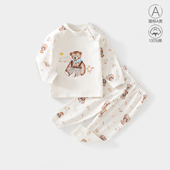 2024春季新款童裝嬰兒內衣套裝a類純棉家居服秋衣秋褲分體套裝