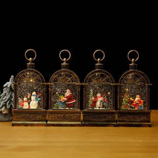 Christmas Gift Decoration Santa Claus Music Box Crystal Night Light Desktop Decoration
