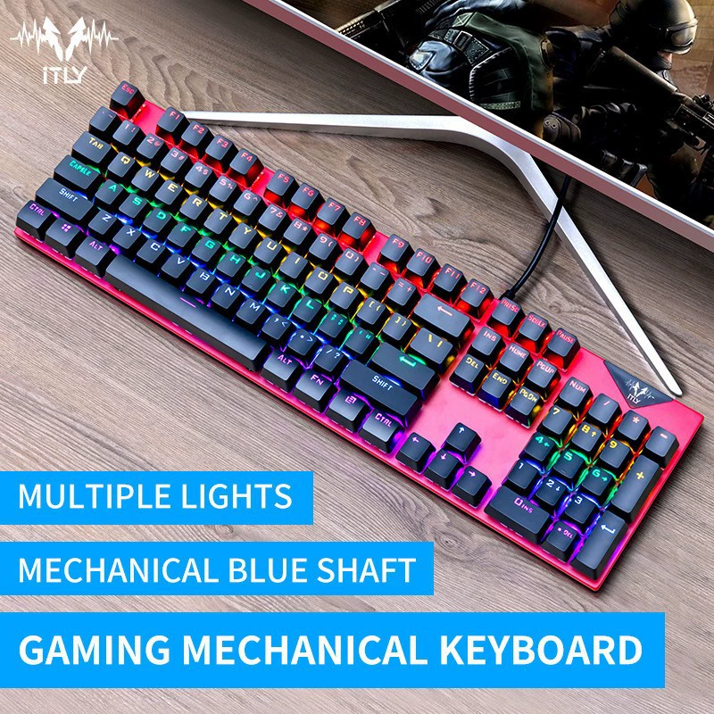 Игровая сетка GK410 e-sports проводной зеленый скролл ноутбук настольный компьютер 104 клавиш механическая клавиатура