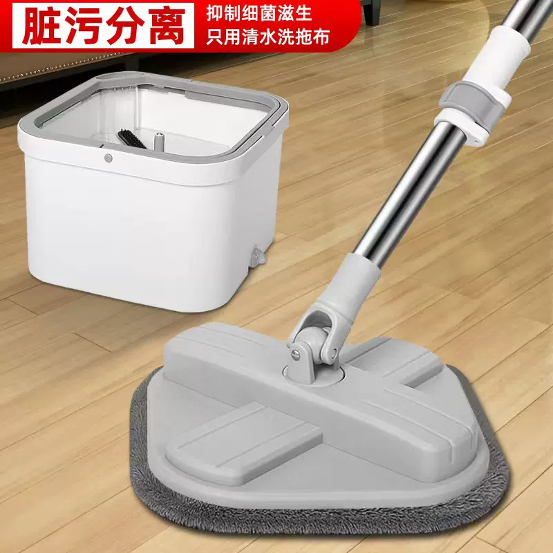 净污分离拖把喷水清洗旋转拖布桶方形家居免手洗拖地平板拖把套装