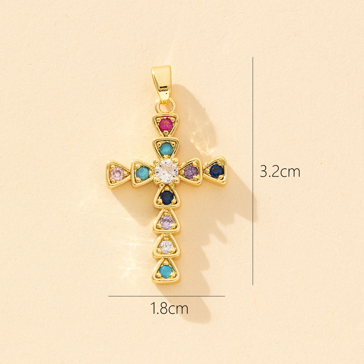 1 Piece Copper Zircon Cross Pendant display picture 28