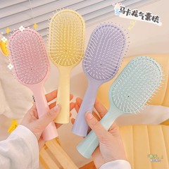Large Macaron Colorful Air Cushion Headline Meridian Long Handle Massage Comb Straight and Wavy Hair Brush for Long Hair Ladies