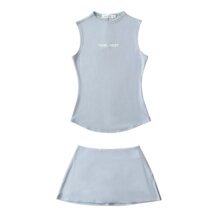 2025夏季新款辣妹套装背心短裙时尚套装运动休闲逛街两件套