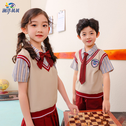 Lanyang Beibei Primary School Uniform Set of 2 for Children - Summer Sports Uniform, Class Uniform for Kindergarten
