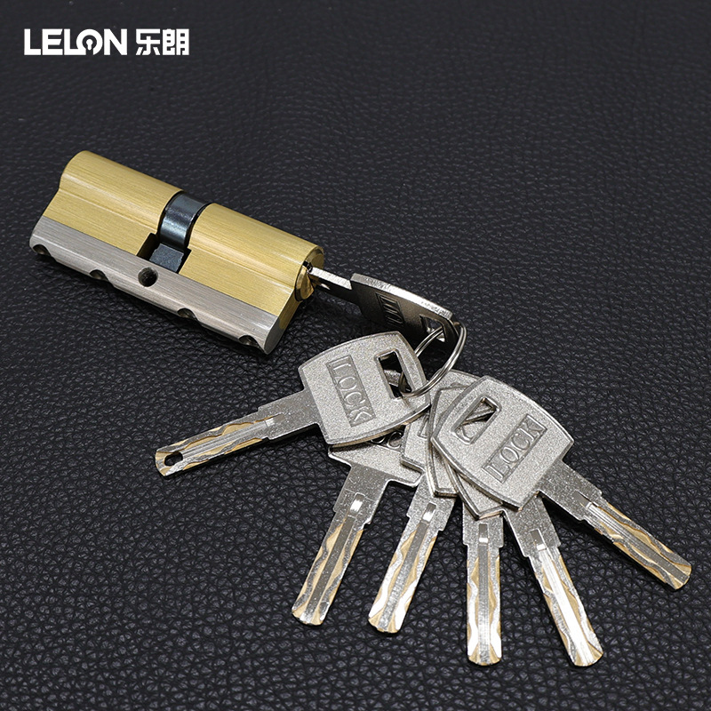 Personalizada hoja de cobre estándar europeo núcleo de cerradura antirrobo AB llave de cobre doble núcleo de cerradura puerta doméstica núcleo de cerradura de clase C