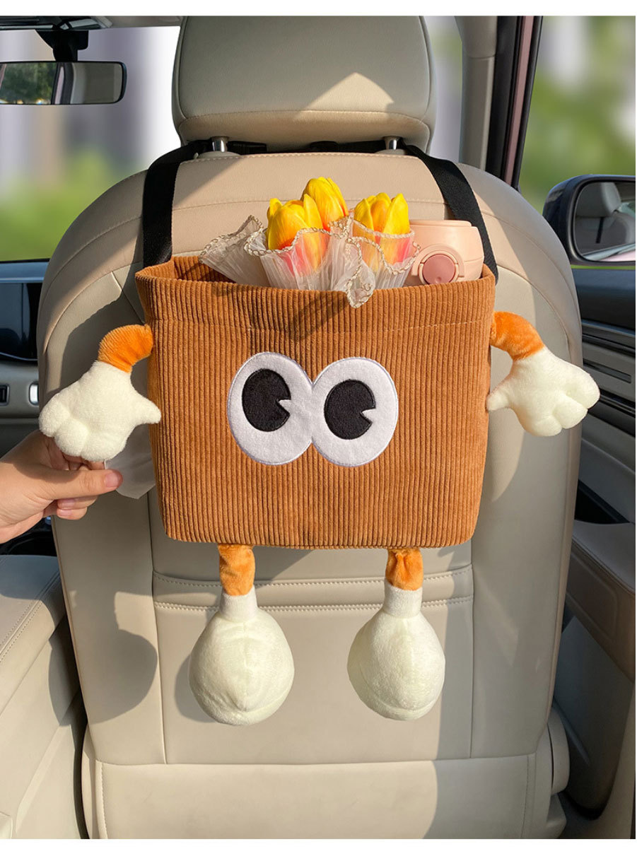 Car Trash Can and Tissue Box Two-In-One, Car Umbrella Storage Bin, In-Car Storage Bucket, Creative In-Car Hygiene Bin
