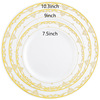 7.5 -inch 10.25 -inch disposable dinner plates in gold -wrapped plastic PS Western Date Perm Permented Border Disc Out Discontinar