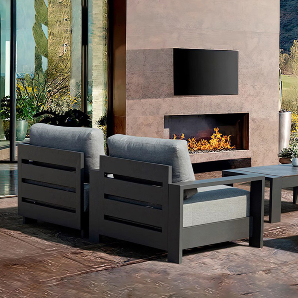 戶外沙發休閒酒店樣板房室外躺床露天陽台庭院鋁合金茶几沙發家具