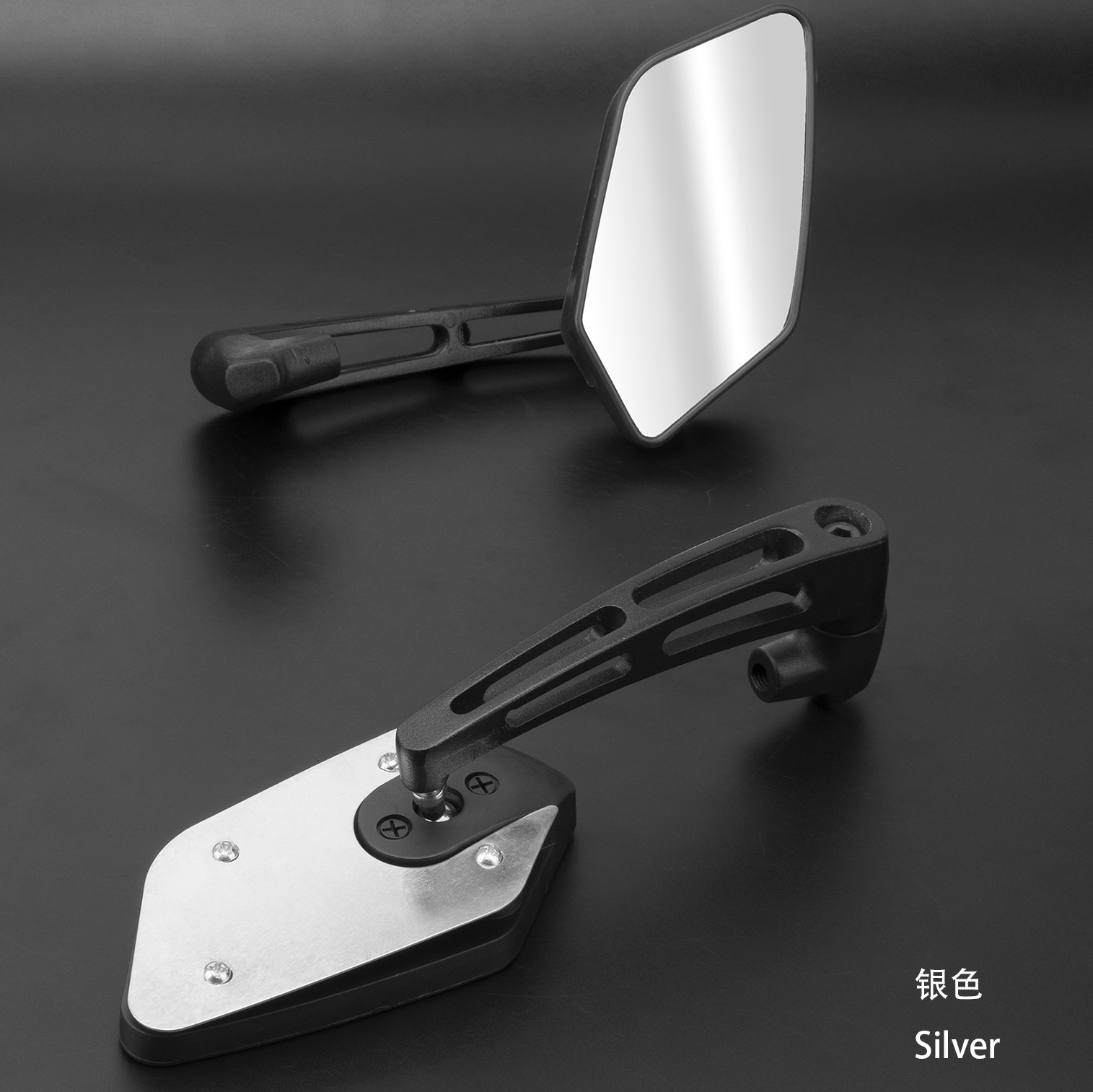 New Motorcycle Modification Accessories No. 9 Ghost Fire Reversing Mirror Aluminum Cover Aluminum Pole Rearview Mirror Aluminum Alloy Electric Vehicle