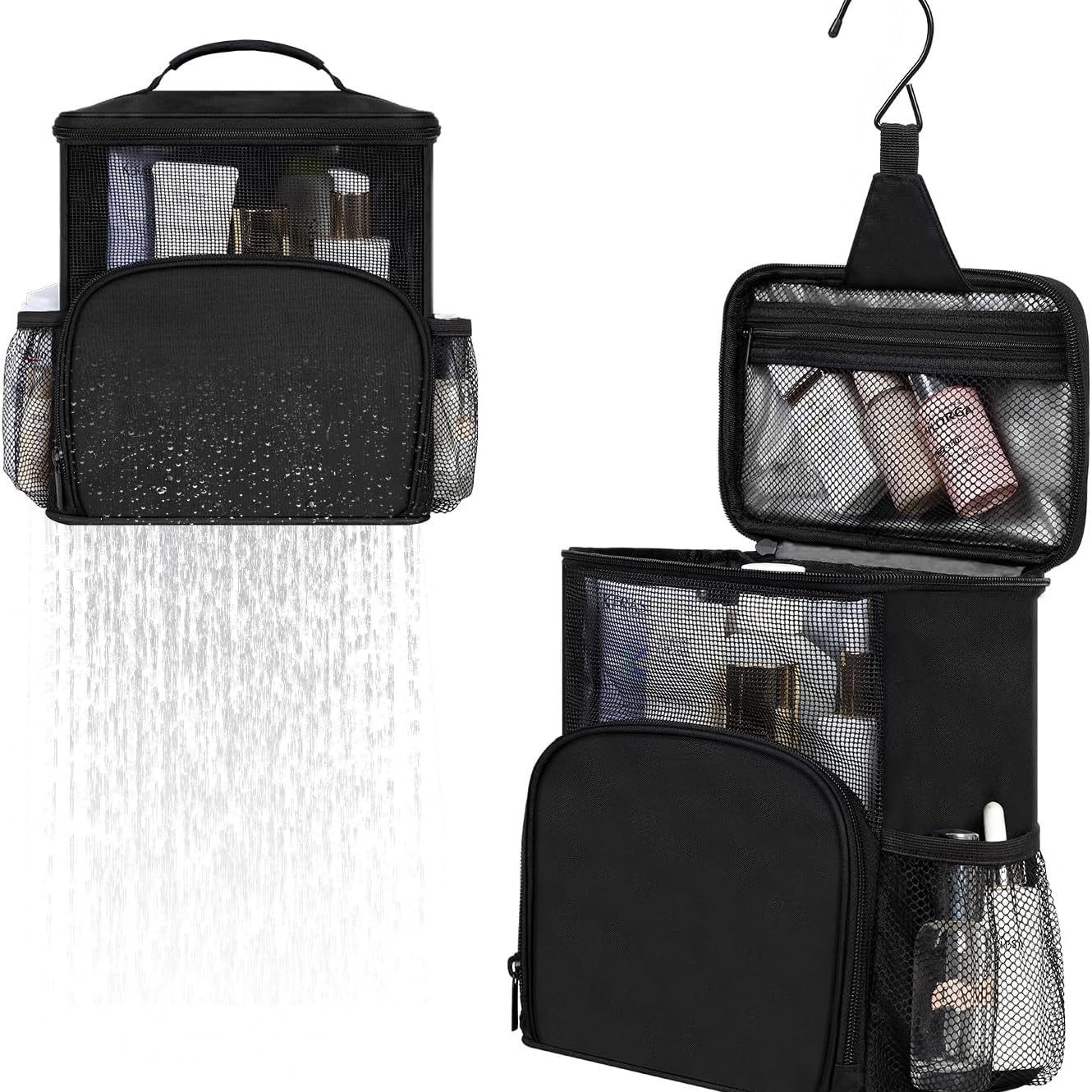 Bolsa de cosméticos impermeable de malla bolsa de lavado de gran capacidad portátil para mujeres cosméticos para hombres necesidades diarias bolsa de almacenamiento de viaje