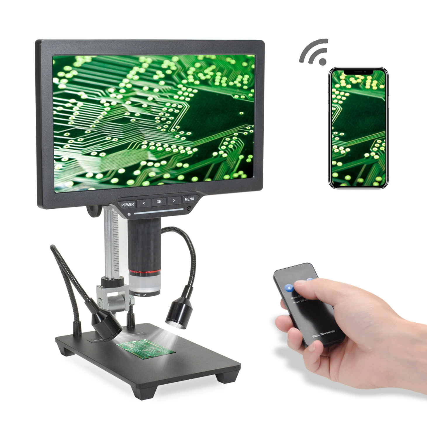 Новый 10,1-дюймовый электронный микроскоп высокой четкости с 1600 кратным увеличением, инспекционные часы для ремонта печатной платы, увеличительное стекло