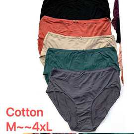 外贸三角裤纯色棉质内裤大码弹力舒适棉透气女士内裤尾货批发