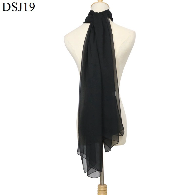 Gradient chiffon long scarf, soft drape stole, 180×70 cm, lightweight