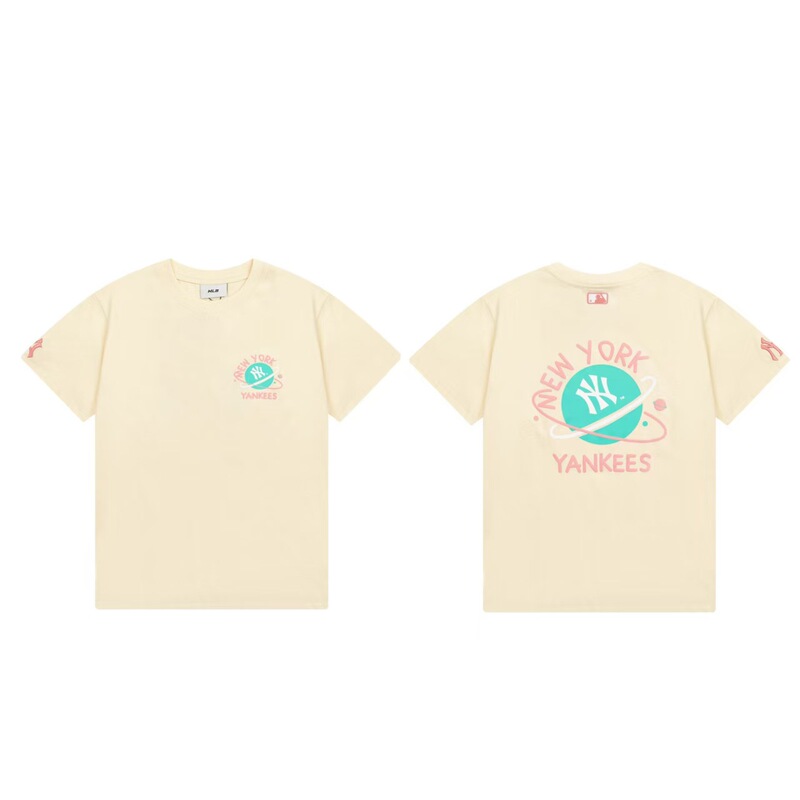 クロスボーダーMLB新ロゴ刺繍ファッション半袖フルプリントルーズTシャツ男性と女性用、ドロップシッピング|undefined
