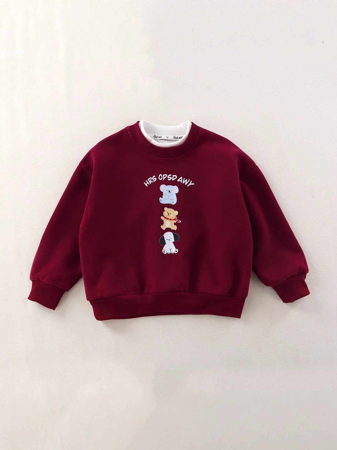 2025 otoño y invierno nuevos niños de 1 - 3 años de edad camiseta de algodón y camiseta gruesa un tipo de deporte