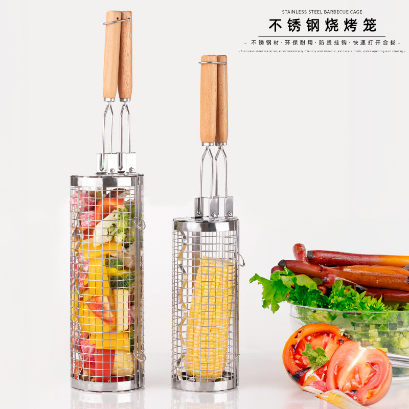 Amazon Classic Bbq Stainless Steel Rotating Smoker Grill Round Zibo Bbq Cylinder Grill Net