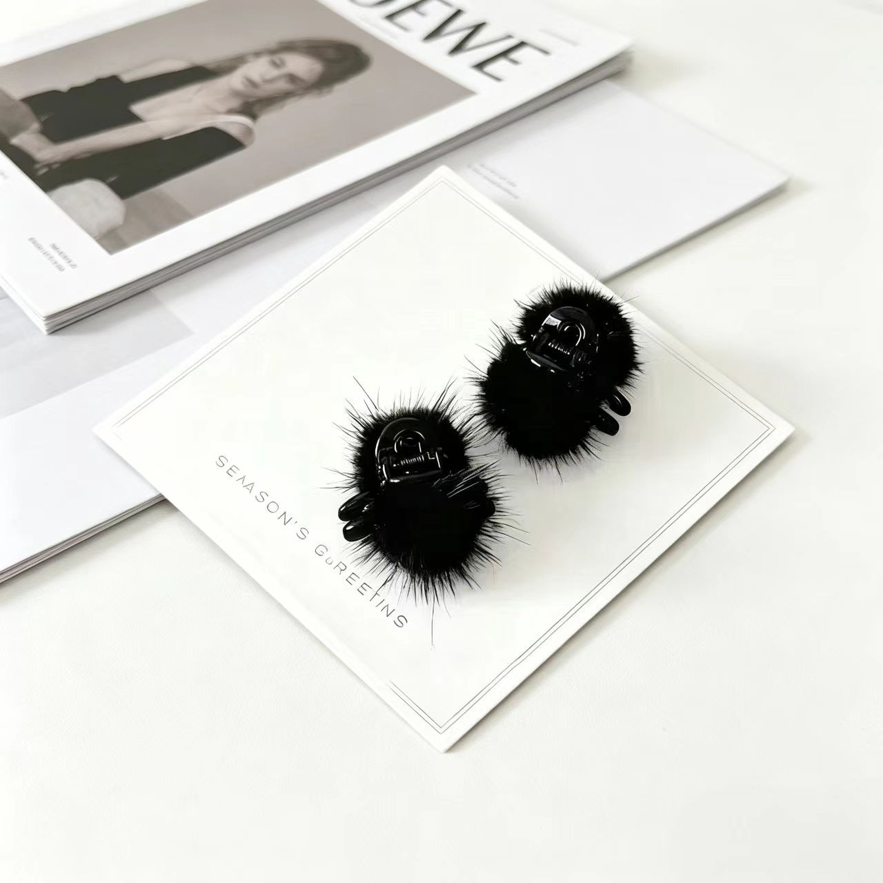 57#【블랙】작은 헤어볼【4.5cm】