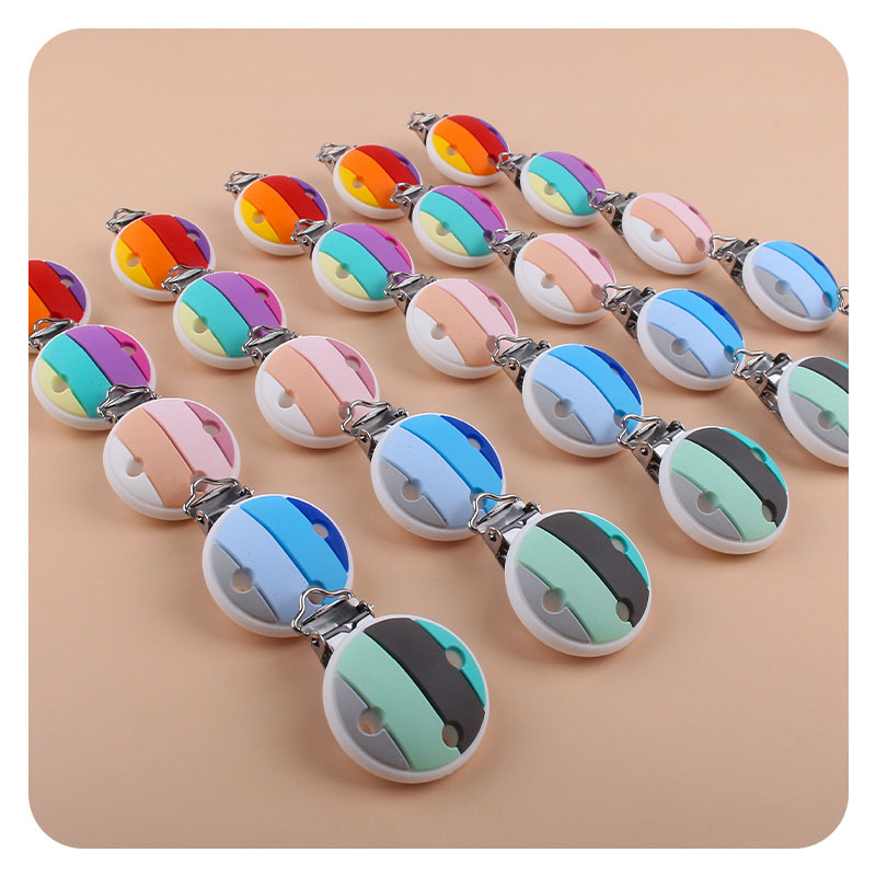 Nuevo bebé suministros calmante arco iris de silicona pezón anti-caída clip de cadena AliExpress Nuevo en Amazon