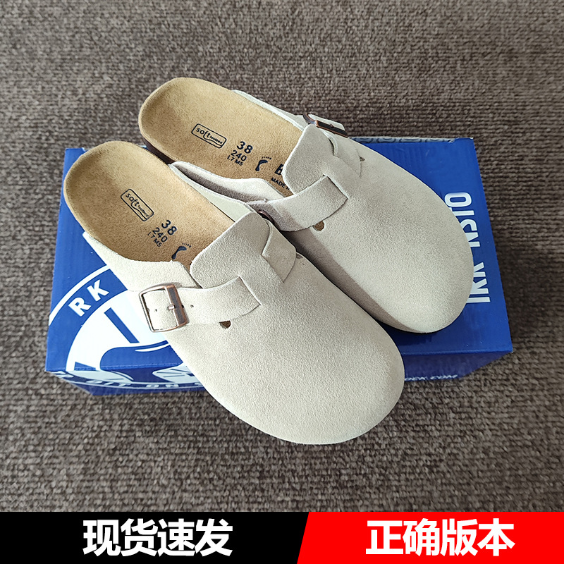 Giày BK Birken dép lê boken bít mũi cùng kiểu dáng nam nữ thường ngày đế dày mẫu mới 2025 da thật mùa hè cho nữ đi bên ngoài