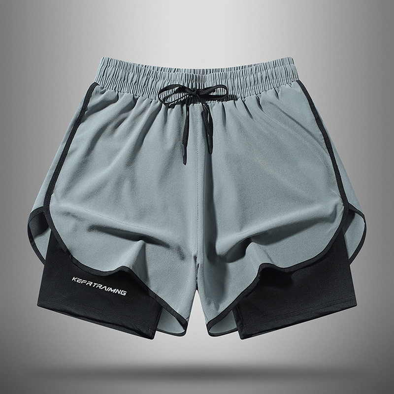Pantalones cortos de deportes de verano para hombres, maratón de verano, entrenamiento de acondicionamiento físico transpirable, pijamas de cinco puntos