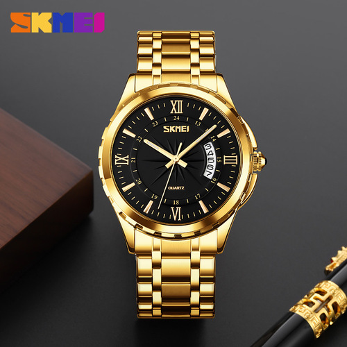 Shimei/skmei9069 Men's Luminous Single Calendar Business Watch Steel Band Exquisite Waterproof Men's Quartz Watch