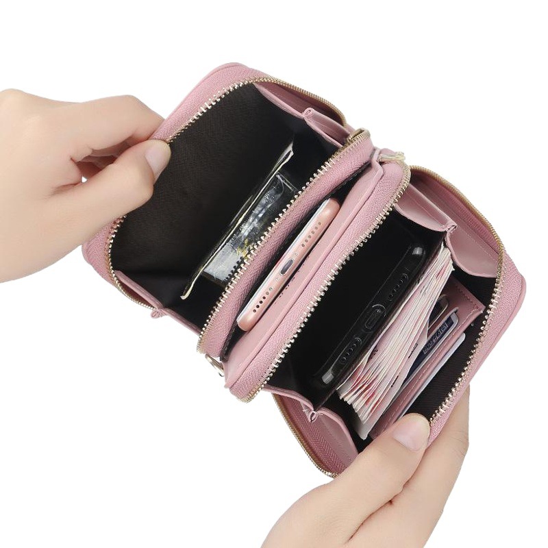 Baellerry bolso de las mujeres de estilo coreano de gran capacidad de hombro del todo fósforo bolsa de mensajero de moda bolso del teléfono de cremallera larga cartera