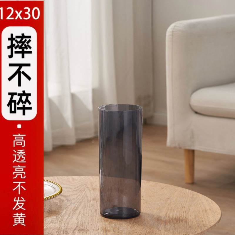 Gran vasos de flores largos grandes gruesas claras rectas flores de bambú rica botella de vidrio de agua de cultivo de agua de bambú imitación