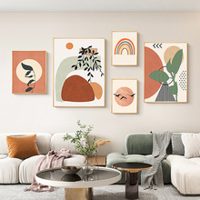 莫兰迪挂画抽象艺术多联组合壁画北欧ins客厅装饰画沙发背景墙画