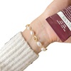 Fashionable universal organic bracelet from pearl, jewelry, Korean style, silver 925 sample