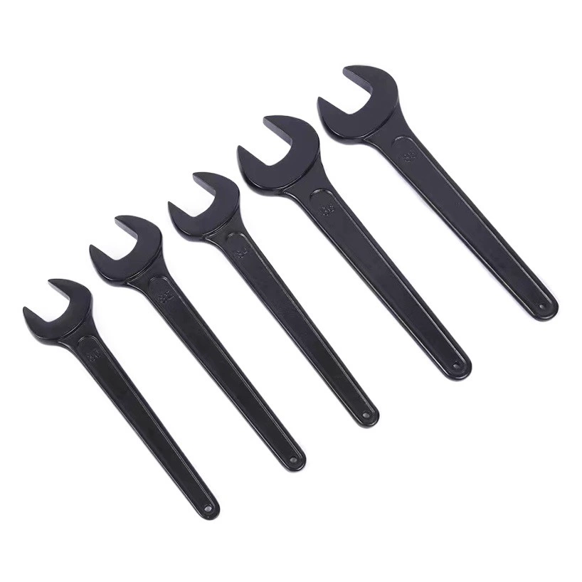 Гаечный ключ с одной головкой и открытым концом, плоский гаечный ключ для тяжелых условий эксплуатации, ударный черный гаечный ключ из высокоуглеродистой стали, удлиненный вилочный ключ с одной головкой оптом