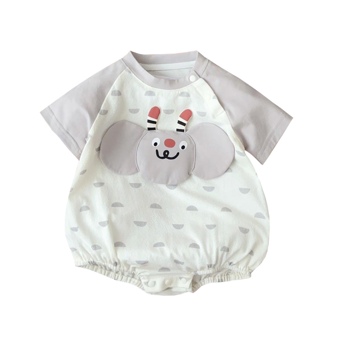 2025 ropa de bebé para hombres, estilo delgado de verano, dibujos animados, patrón tridimensional, mono para recién nacidos, ropa exterior, ropa de pedo