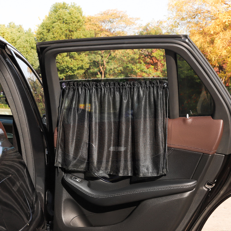 Car Sunshade Window Curtain Retractable Adhesive Mesh Sunscreen Heat Insulation Side Window Privacy Sunglasses