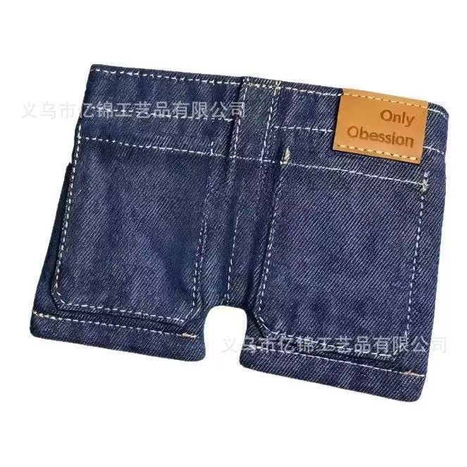 Small jeans, foldable geometric wallet, card holder, (Cross-border trading)