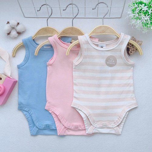 Newborn Summer Bodysuit Baby Hati Triangle Crawling Suit Cotton Potty Suit Foreign Trade Children's Clothing