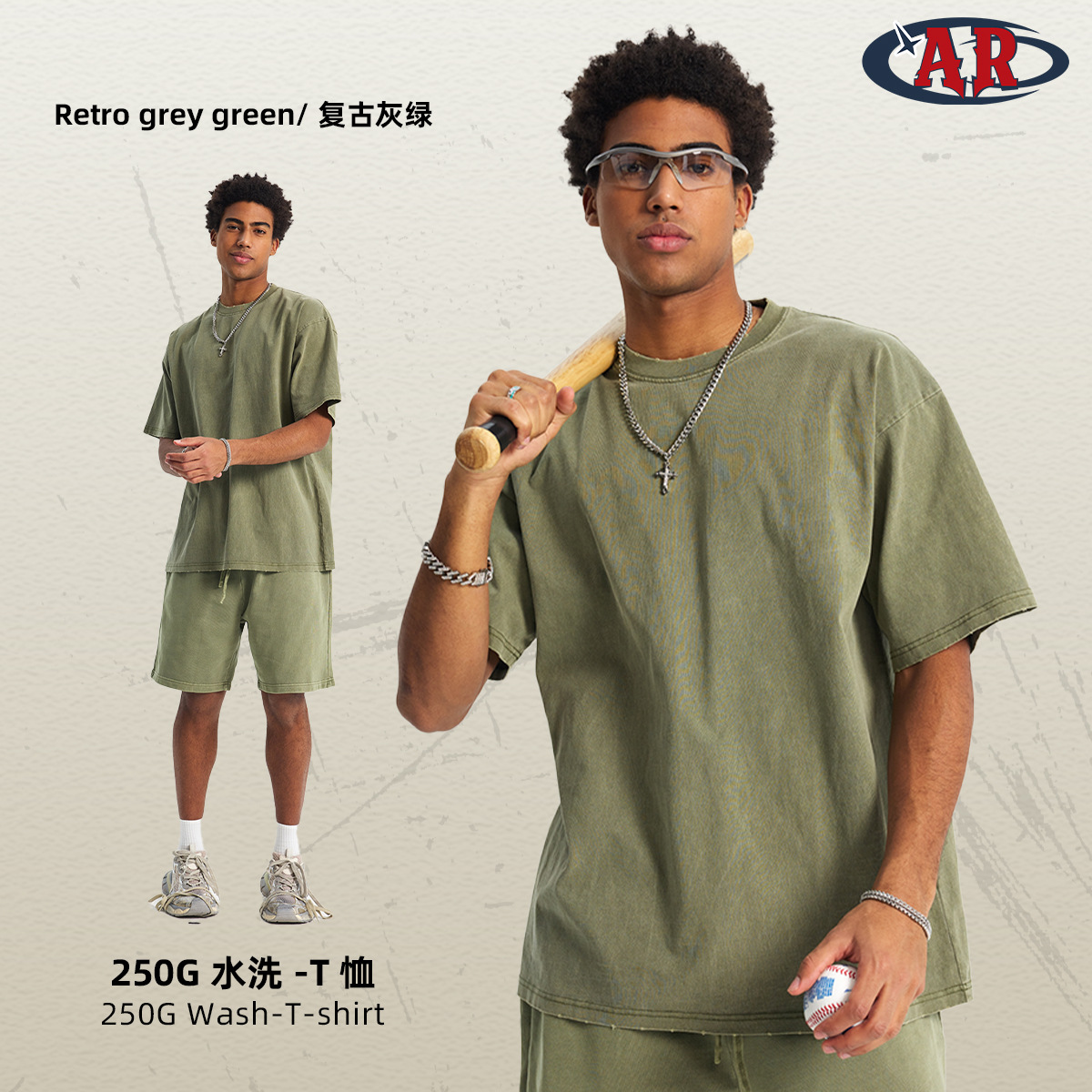 2025 camiseta de manga corta para hombre vintage desgastada estilo básico europeo y americano de algodón puro suelta con hombros caídos lavada venta directa de fábrica.