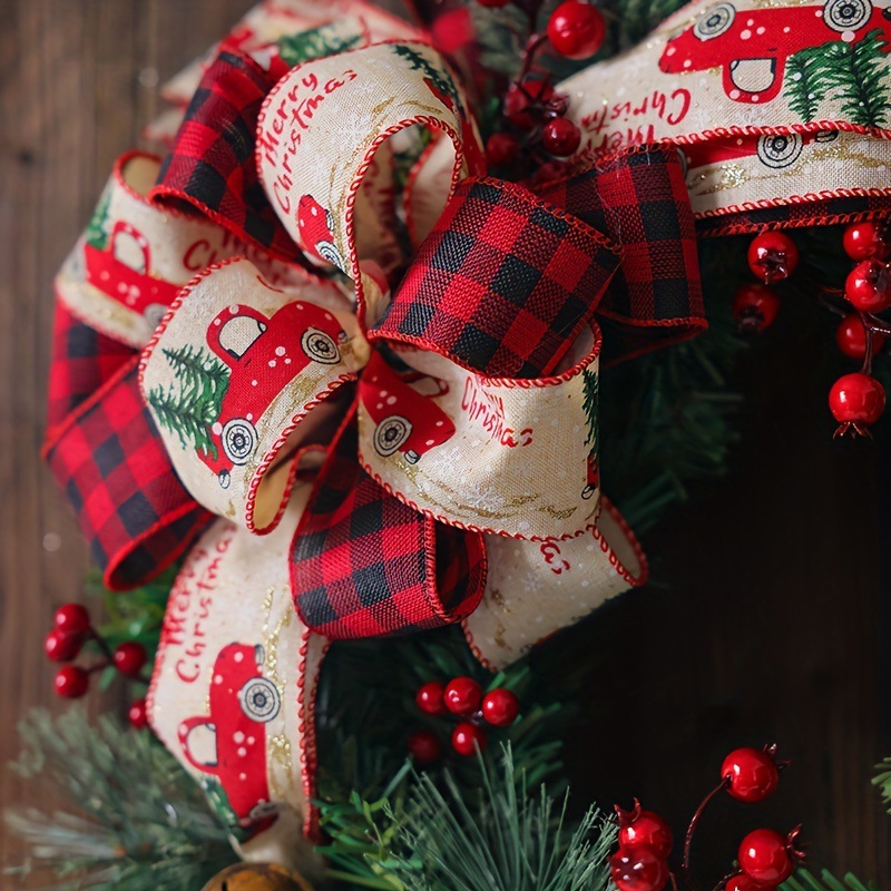 Transfronterizo camión Corona de Navidad Decoración de Navidad Amazon puerta colgante de Navidad adorno de fruta roja Corona de Navidad