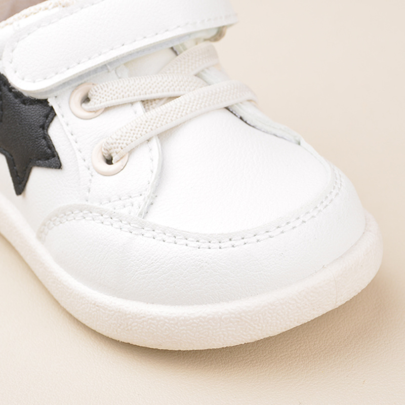 Fashion Four Seasons in stock Velcro Children's Board Shoes Casual Cute Stars Injection Molded Soft Sole Children's Single Shoes