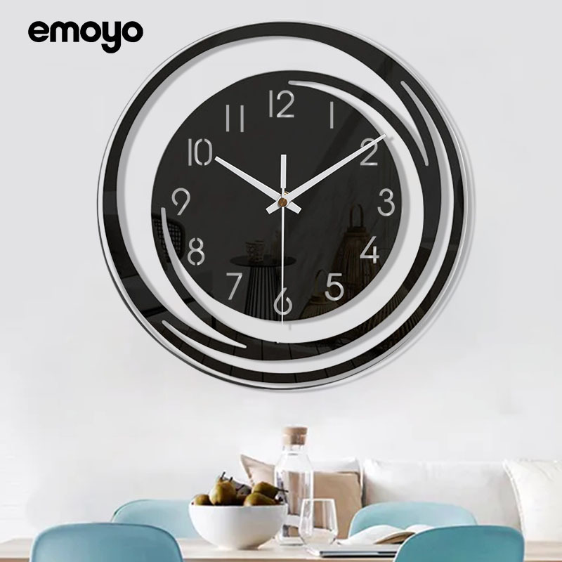 AliExpress transfronteriza Venta caliente Nueva simple reloj de pared de la sala de estar decoración atmosférica Reloj de pared digital Reloj mudo de suspensión