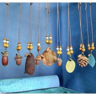 New Chinese Acorn Necklace Cute Mori Plant Dried Fruit Necklace Seed Necklace Antique Hanfu Accessories for Men and Women