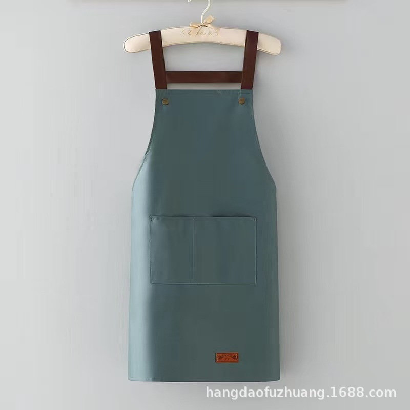 耐油エプロンキッチン防水ホームケータリング作業服女性インターネット有名人耐油調理カバーオール 2024 新しいスタイル|undefined
