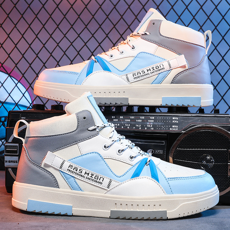 Zapatos de hombre Otoño e Invierno nueva moda alta-top deportes casual zapatos de tablero de todos los partidos nicho diseño original zapatos de moda de estudiante de secundaria